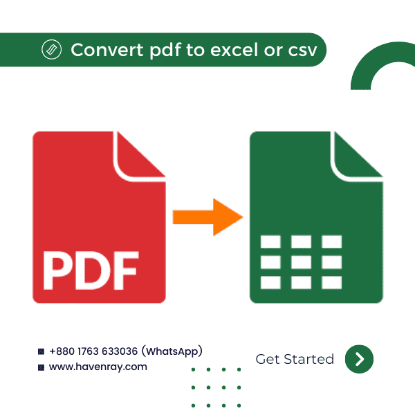 convert pdf to excel or csv